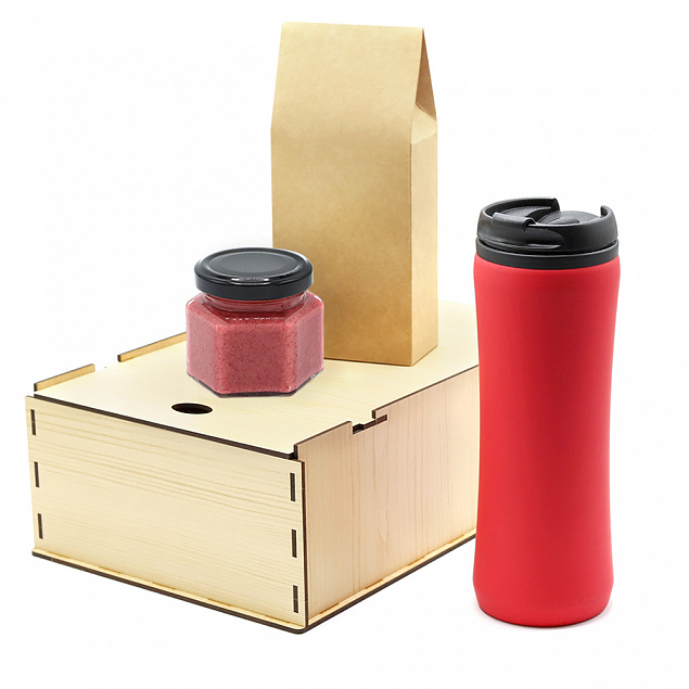 Подарочный набор Ирвин, красный (черный чай, мед с фундуком и какао) с логотипом в Балашихе заказать по выгодной цене в кибермаркете AvroraStore