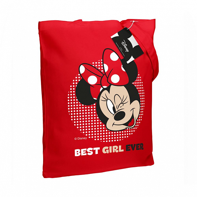 Холщовая сумка «Минни Маус. Best Girl Ever», красная с логотипом в Балашихе заказать по выгодной цене в кибермаркете AvroraStore