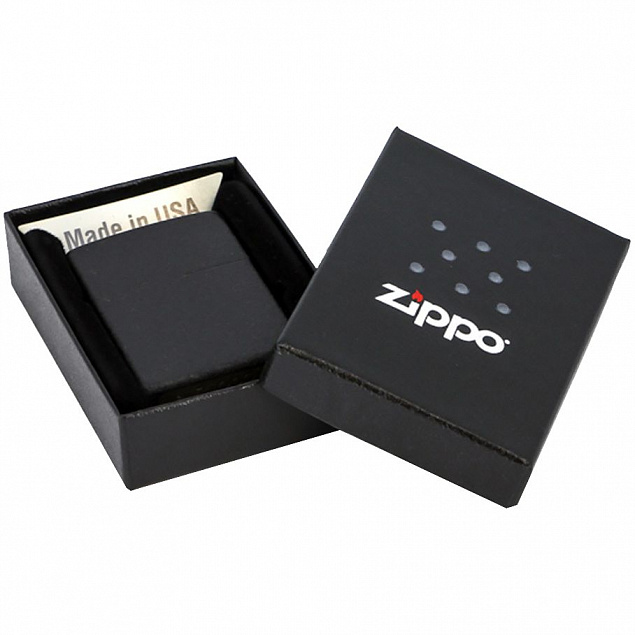 Зажигалка Zippo Classic Matte, матовая черная с логотипом в Балашихе заказать по выгодной цене в кибермаркете AvroraStore