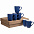 Набор кружек Good Morning c покрытием софт-тач, голубой с логотипом в Балашихе заказать по выгодной цене в кибермаркете AvroraStore