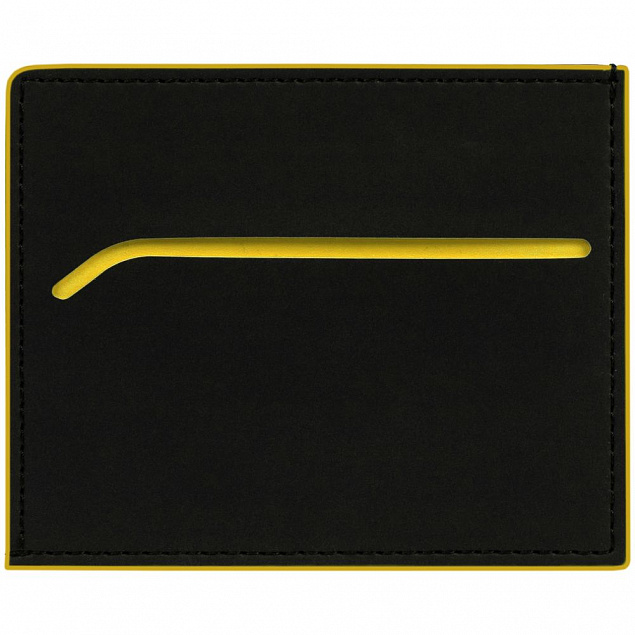 Картхолдер Multimo, черный с желтым с логотипом в Балашихе заказать по выгодной цене в кибермаркете AvroraStore