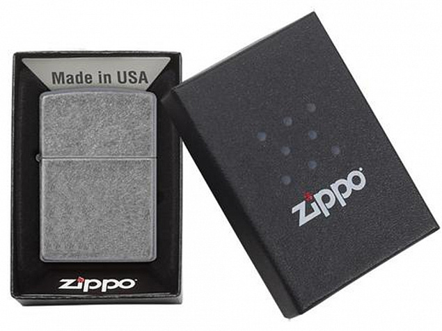 Зажигалка ZIPPO Classic с покрытием ™Plate с логотипом в Балашихе заказать по выгодной цене в кибермаркете AvroraStore