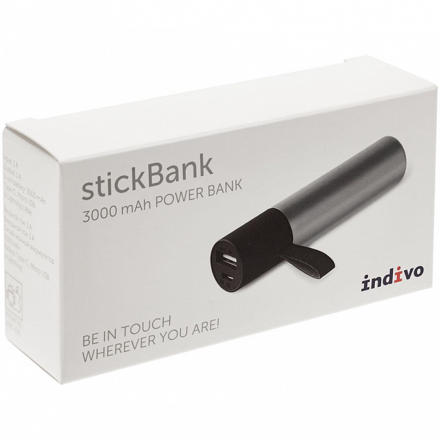 Внешний аккумулятор stickBank 3000 мАч с логотипом в Балашихе заказать по выгодной цене в кибермаркете AvroraStore