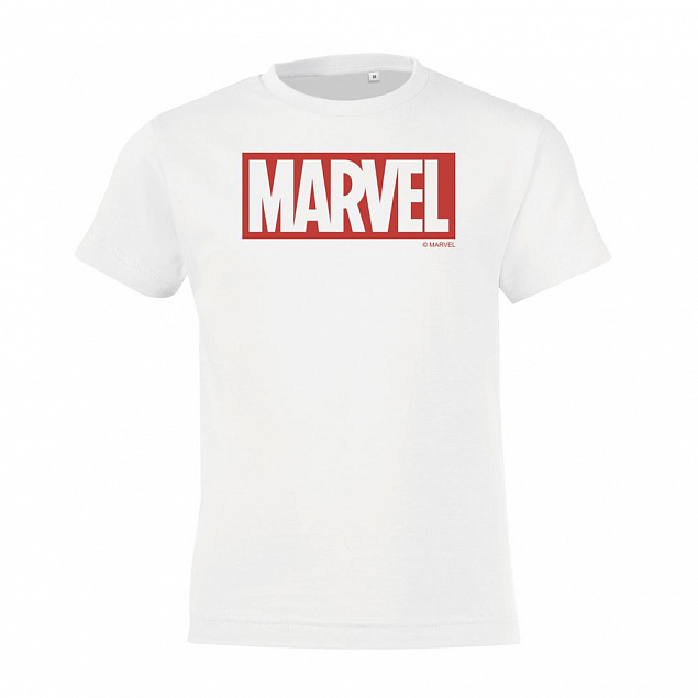 Футболка детская Marvel, белая с логотипом в Балашихе заказать по выгодной цене в кибермаркете AvroraStore