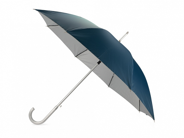 Зонт-трость полуавтомат Майорка, синий/серебристый с логотипом в Балашихе заказать по выгодной цене в кибермаркете AvroraStore