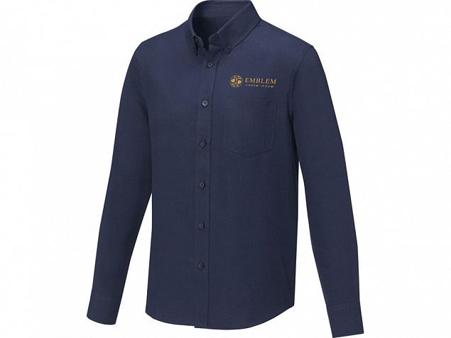 Pollux Мужская рубашка с длинными рукавами, темно-синий с логотипом в Балашихе заказать по выгодной цене в кибермаркете AvroraStore