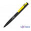 Ручка шариковая "Lip", черный/желтый, покрытие soft touch с логотипом в Балашихе заказать по выгодной цене в кибермаркете AvroraStore