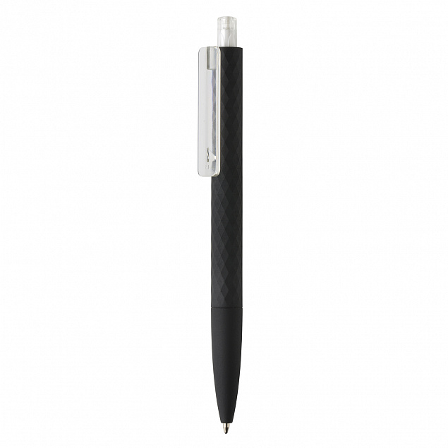 Черная ручка X3 Smooth Touch, прозрачный с логотипом в Балашихе заказать по выгодной цене в кибермаркете AvroraStore
