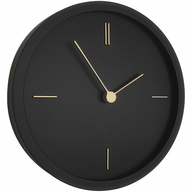 Часы настенные Bronco Thelma, черные с логотипом в Балашихе заказать по выгодной цене в кибермаркете AvroraStore