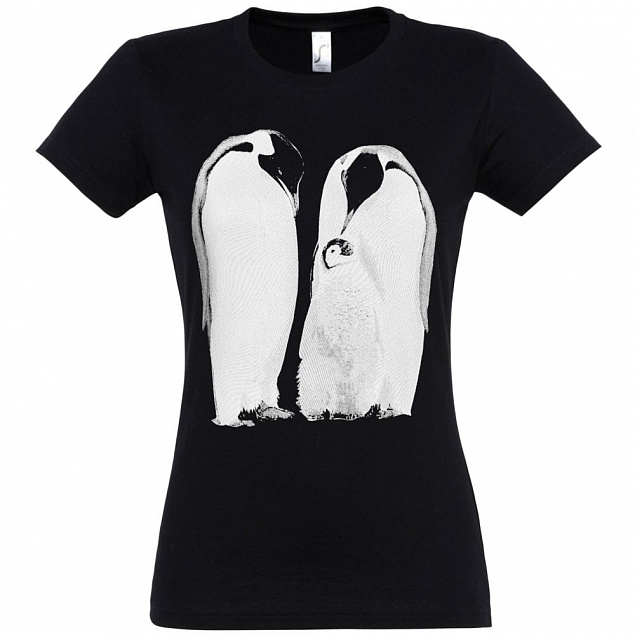 Футболка женская Like a Penguin, черная с логотипом в Балашихе заказать по выгодной цене в кибермаркете AvroraStore