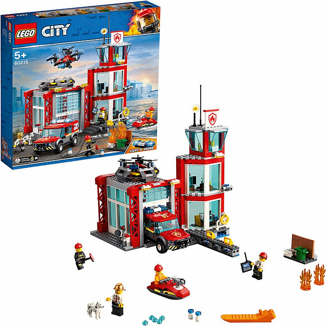 Конструктор «LEGO City. Пожарное депо» с логотипом в Балашихе заказать по выгодной цене в кибермаркете AvroraStore