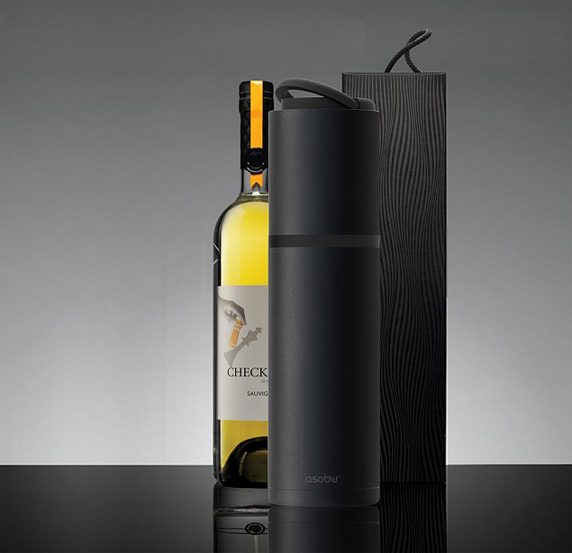 Термофутляр для вина Vin Blanc, черный с логотипом в Балашихе заказать по выгодной цене в кибермаркете AvroraStore