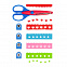 Набор мини-дыроколов и ножниц fun-design, синий с логотипом в Балашихе заказать по выгодной цене в кибермаркете AvroraStore