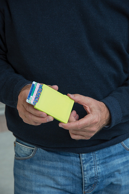 Держатель RFID для пяти карт, зеленый с логотипом в Балашихе заказать по выгодной цене в кибермаркете AvroraStore