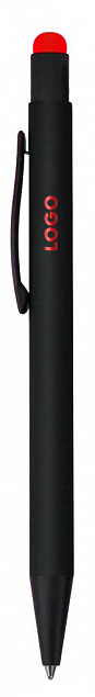 Ручка шариковая Raven (черная с красным) с логотипом в Балашихе заказать по выгодной цене в кибермаркете AvroraStore
