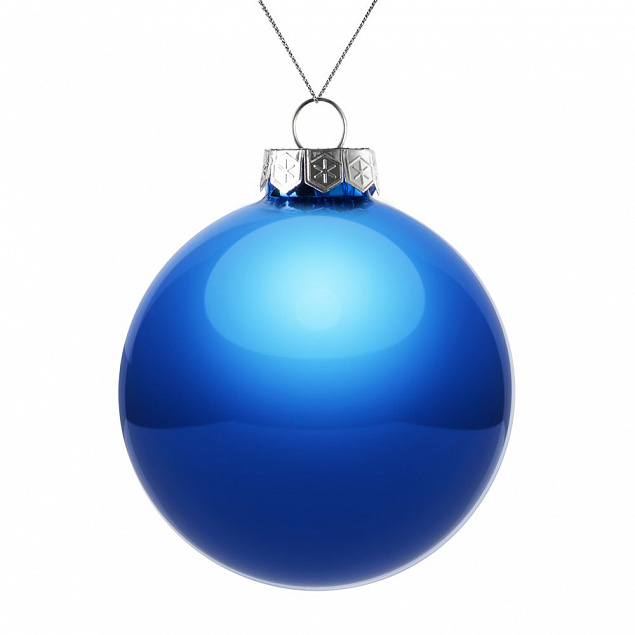 Елочный шар Finery Gloss, 10 см, глянцевый синий с логотипом в Балашихе заказать по выгодной цене в кибермаркете AvroraStore