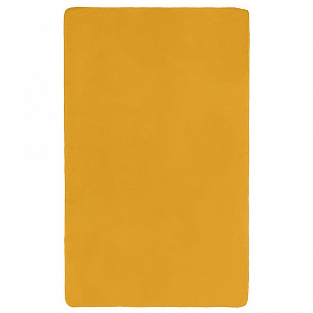 Флисовый плед Warm&Peace XL, желтый с логотипом в Балашихе заказать по выгодной цене в кибермаркете AvroraStore