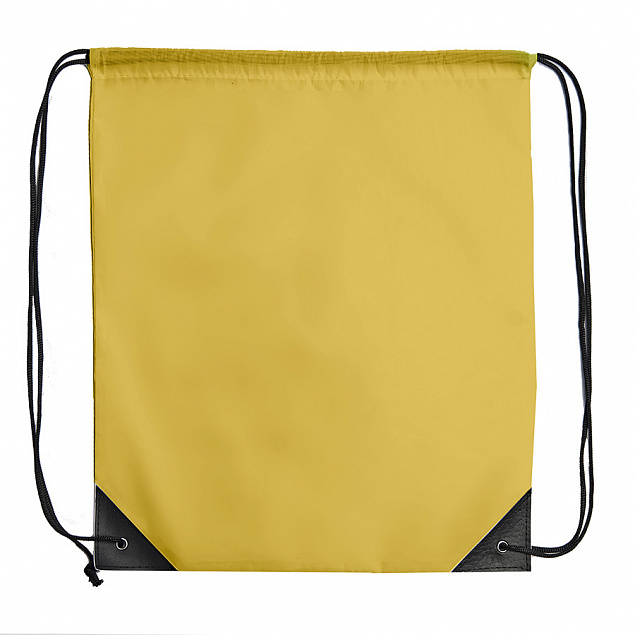Рюкзак мешок с укреплёнными уголками BY DAY, желтый, 35*41 см, полиэстер 210D с логотипом в Балашихе заказать по выгодной цене в кибермаркете AvroraStore