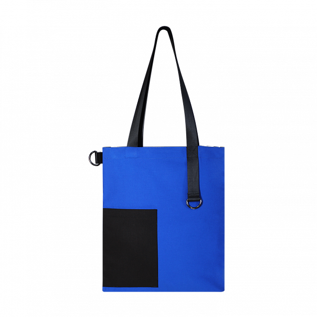Шоппер Superbag Color (синий с чёрным) с логотипом в Балашихе заказать по выгодной цене в кибермаркете AvroraStore