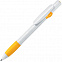 ALLEGRA, ручка шариковая, желтый/белый, пластик с логотипом в Балашихе заказать по выгодной цене в кибермаркете AvroraStore
