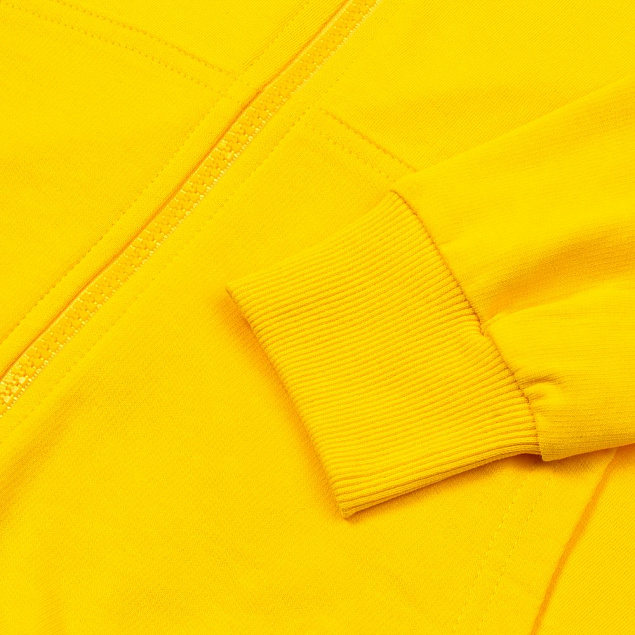 Толстовка на молнии с капюшоном Unit Siverga, желтая с логотипом в Балашихе заказать по выгодной цене в кибермаркете AvroraStore