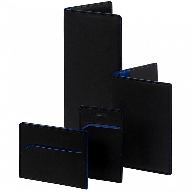 Картхолдер Multimo, черный с синим с логотипом в Балашихе заказать по выгодной цене в кибермаркете AvroraStore
