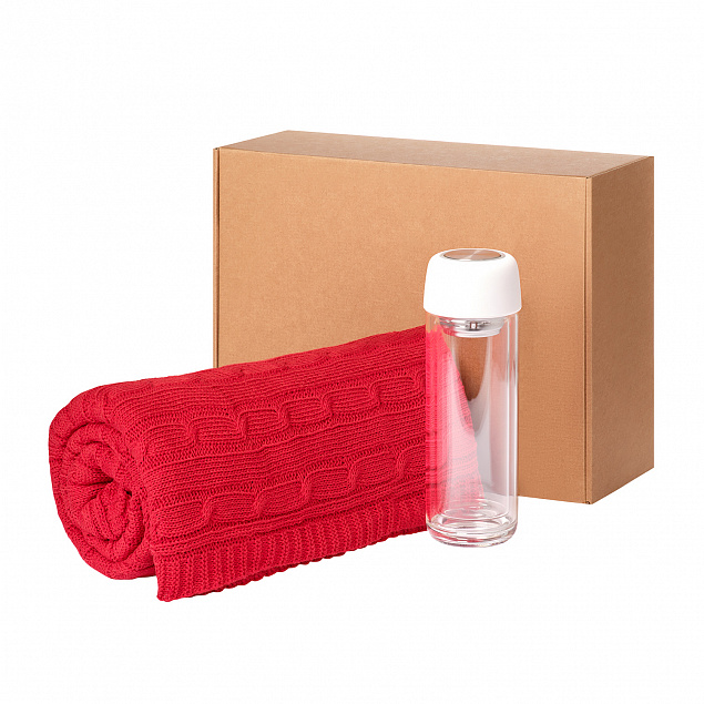 Подарочный набор Bianca, Fado, красный (плед, термобутылка) с логотипом в Балашихе заказать по выгодной цене в кибермаркете AvroraStore