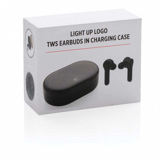 Беспроводные наушники с чехлом для зарядки Light up TWS с логотипом в Балашихе заказать по выгодной цене в кибермаркете AvroraStore