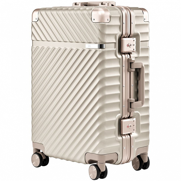 Чемодан Aluminum Frame PC Luggage V1, золотистый с логотипом в Балашихе заказать по выгодной цене в кибермаркете AvroraStore
