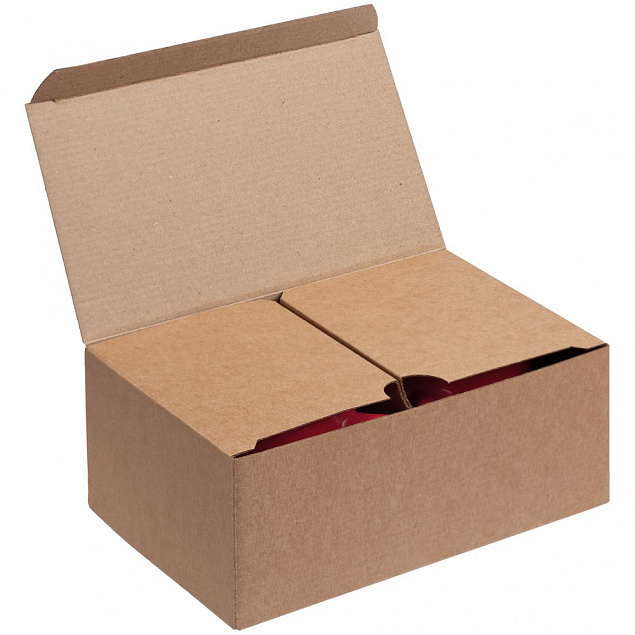 Коробка Couple Cup под 2 кружки, малая, крафт с логотипом в Балашихе заказать по выгодной цене в кибермаркете AvroraStore