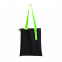 Шоппер Superbag black (чёрный с салатовым) с логотипом в Балашихе заказать по выгодной цене в кибермаркете AvroraStore