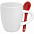 Кофейная кружка Pairy с ложкой, синяя с красной с логотипом в Балашихе заказать по выгодной цене в кибермаркете AvroraStore