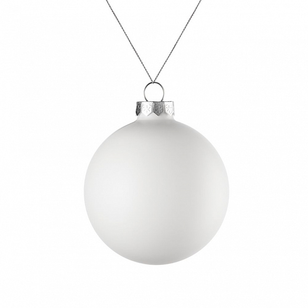 Елочный шар Finery Matt, 8 см, матовый белый с логотипом в Балашихе заказать по выгодной цене в кибермаркете AvroraStore