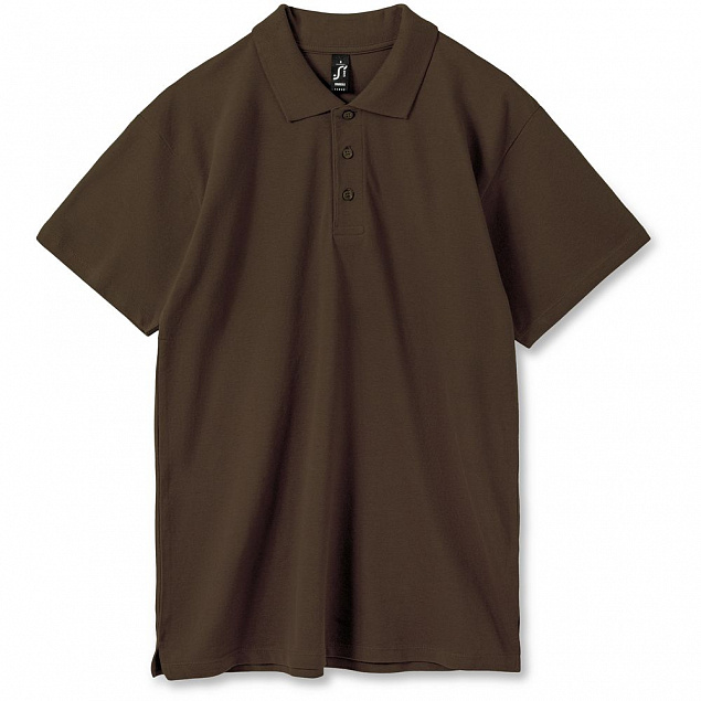 Рубашка поло мужская SUMMER 170, темно-коричневая (шоколад) с логотипом в Балашихе заказать по выгодной цене в кибермаркете AvroraStore