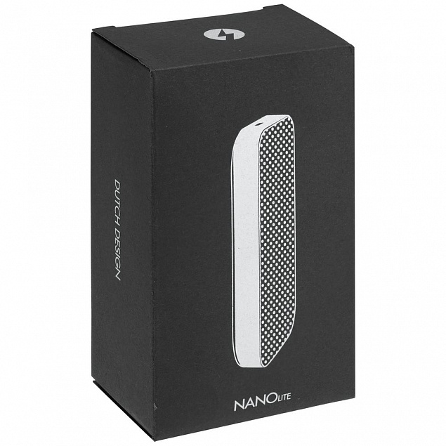 Беспроводная колонка Nano Lite, серебристая с черным с логотипом в Балашихе заказать по выгодной цене в кибермаркете AvroraStore