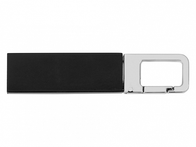 Флеш-карта USB 2.0 16 Gb с карабином Hook, черный/серебристый с логотипом в Балашихе заказать по выгодной цене в кибермаркете AvroraStore