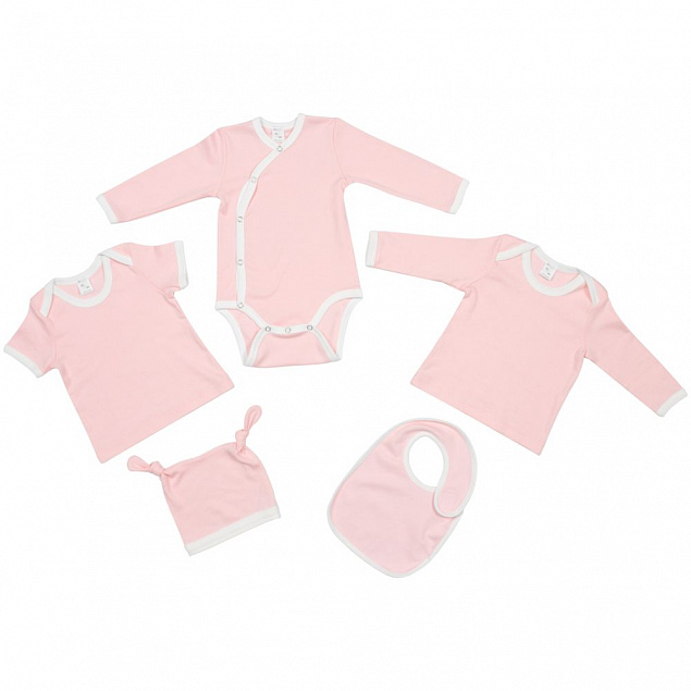 Боди детское Baby Prime, розовое с молочно-белым с логотипом в Балашихе заказать по выгодной цене в кибермаркете AvroraStore