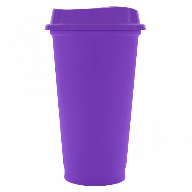 Стакан с крышкой Color Cap, фиолетовый с логотипом в Балашихе заказать по выгодной цене в кибермаркете AvroraStore