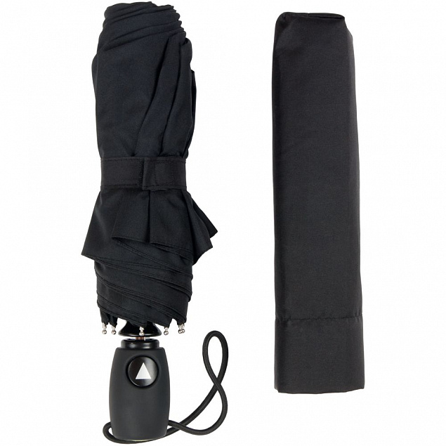 Зонт складной Comfort, черный с логотипом в Балашихе заказать по выгодной цене в кибермаркете AvroraStore