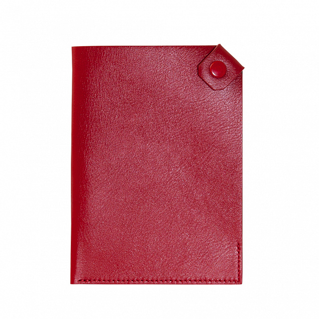 Чехол для паспорта PURE 140*90 мм., застежка на кнопке, натуральная кожа (фактурная), красный с логотипом в Балашихе заказать по выгодной цене в кибермаркете AvroraStore