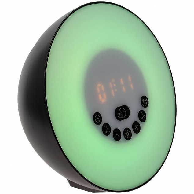 Лампа-колонка dreamTime для пробуждения светом и музыкой, черная с логотипом в Балашихе заказать по выгодной цене в кибермаркете AvroraStore