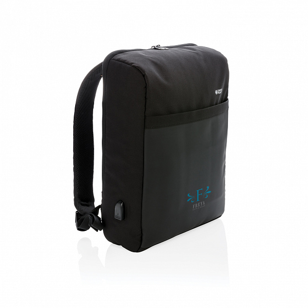 Антикражный рюкзак Swiss Peak 15"  с RFID защитой и разъемом USB, черный с логотипом в Балашихе заказать по выгодной цене в кибермаркете AvroraStore