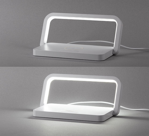 Лампа складная "Smart Light" с беспроводным (10W) зарядным устройством и подставкой для смартфона с логотипом в Балашихе заказать по выгодной цене в кибермаркете AvroraStore