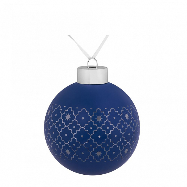 Елочный шар Chain, 8 см, синий с логотипом в Балашихе заказать по выгодной цене в кибермаркете AvroraStore