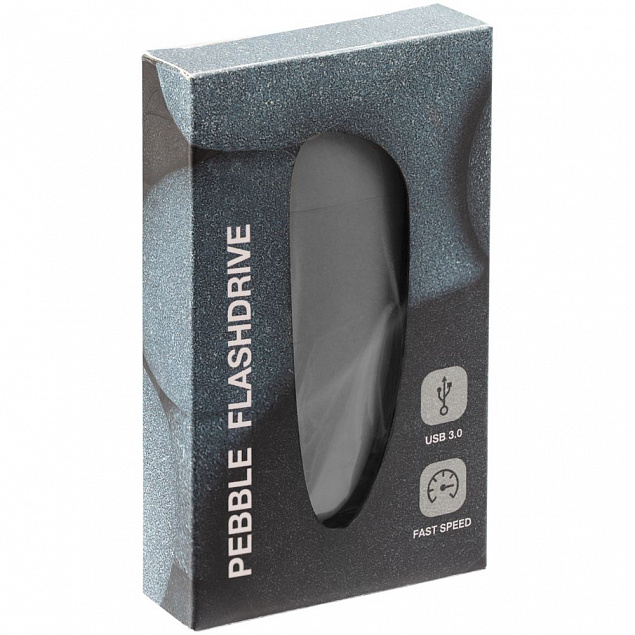 Флешка Pebble, серая, USB 3.0, 16 Гб с логотипом в Балашихе заказать по выгодной цене в кибермаркете AvroraStore
