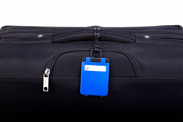 Бирка для багажа Trolley, синяя с логотипом в Балашихе заказать по выгодной цене в кибермаркете AvroraStore