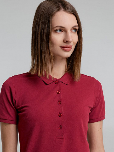 Рубашка поло женская Neptune, вишнево-красная с логотипом в Балашихе заказать по выгодной цене в кибермаркете AvroraStore