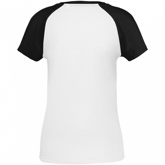 Футболка женская T-bolka Bicolor Lady, белая с черным с логотипом в Балашихе заказать по выгодной цене в кибермаркете AvroraStore