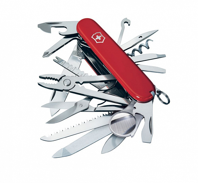 Офицерский нож SWISSCHAMP 91, красный с логотипом в Балашихе заказать по выгодной цене в кибермаркете AvroraStore