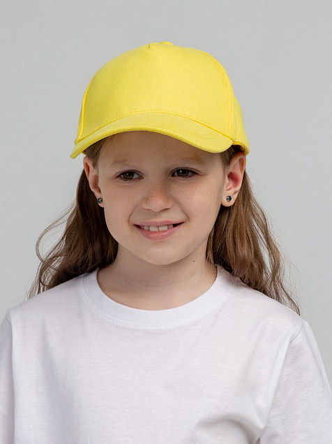 Бейсболка детская Standard Kids, желтая с логотипом в Балашихе заказать по выгодной цене в кибермаркете AvroraStore